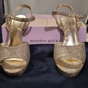 Madden Girl Glittering Gold Heels